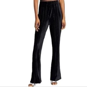 Ribbed black velvet stretch flare pull on pant. XXL